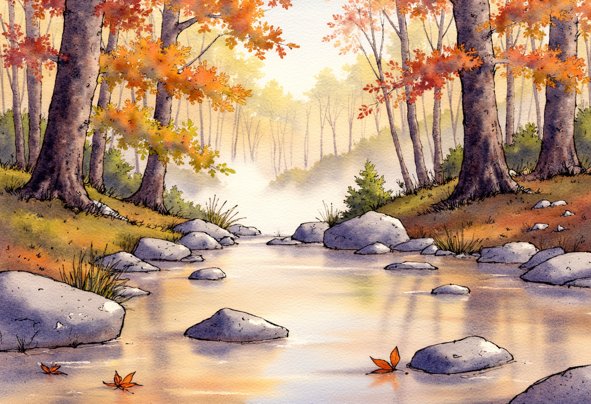 autumn forest stream
