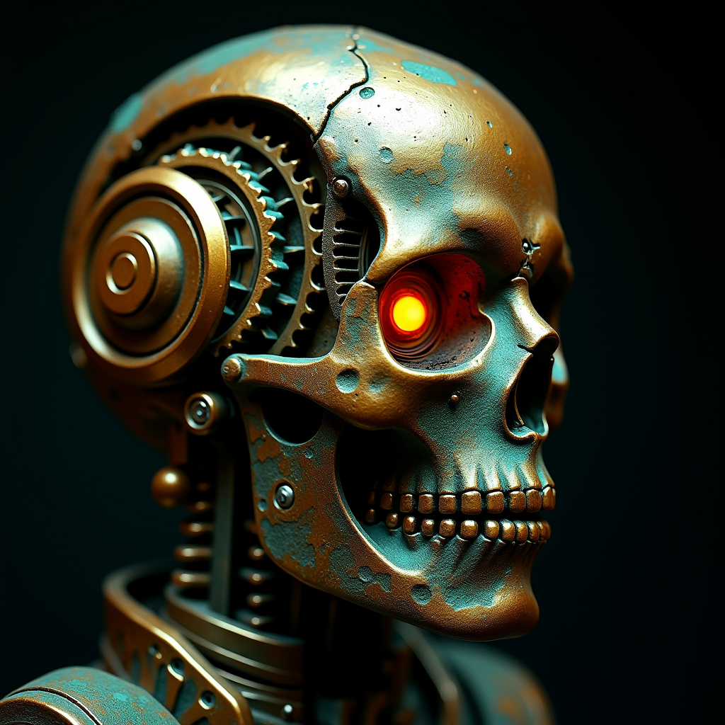 v1 — bronze automaton skull